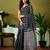 Black chanderi cotton screen printed casual and work ready to wear saree with blouse