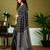 Black chanderi cotton screen printed casual and work ready to wear saree with blouse