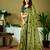 Green chanderi cotton screen printed casual and work ready to wear saree with blouse
