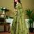 Green chanderi cotton screen printed casual and work ready to wear saree with blouse