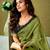 Green chanderi cotton screen printed casual and work ready to wear saree with blouse