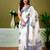 White chanderi cotton screen printed casual and work ready to wear saree with blouse