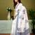 White chanderi cotton screen printed casual and work ready to wear saree with blouse
