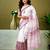 White chanderi cotton screen printed casual and work ready to wear saree with blouse