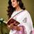 White chanderi cotton screen printed casual and work ready to wear saree with blouse