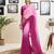 Pink georgette solid dyed casual ready to wear saree with blouse