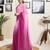 Pink georgette solid dyed casual ready to wear saree with blouse
