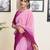 Pink georgette solid dyed casual ready to wear saree with blouse