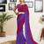 Pink and purple georgette solid dyed casual ready to wear saree with blouse