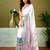White chanderi cotton screen printed casual and work ready to wear saree with blouse