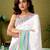 White chanderi cotton screen printed casual and work ready to wear saree with blouse