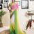 Green and pink georgette solid dyed casual ready to wear saree with blouse