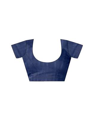 ready to wear blue chanderi cotton screen printed casual and work saree 5