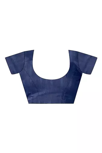 ready to wear blue chanderi cotton screen printed casual and work saree