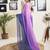 Blue and pink georgette solid dyed casual ready to wear saree with blouse