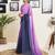 Blue and pink georgette solid dyed casual ready to wear saree with blouse