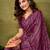 Purple chanderi cotton screen printed casual and work ready to wear saree with blouse
