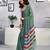 Green pure cotton screen printed casual, work and festival ready to wear saree with blouse