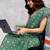 Green pure cotton screen printed casual, work and festival ready to wear saree with blouse