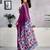 Purple pure cotton screen printed casual, work and festival ready to wear saree with blouse