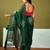 Green chanderi cotton screen printed casual and work ready to wear saree with blouse