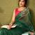 Green chanderi cotton screen printed casual and work ready to wear saree with blouse