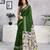 Green pure cotton screen printed casual, work and festival ready to wear saree with blouse