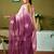White and mauve chanderi cotton screen printed casual and work ready to wear saree with blouse