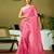Pink chanderi cotton screen printed casual and work ready to wear saree with blouse