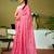 Pink chanderi cotton screen printed casual and work ready to wear saree with blouse