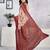 Maroon and beige pure cotton screen printed woven casual, work and festival ready to wear saree with blouse