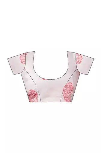 pre draped pink chanderi cotton screen printed casual and work saree