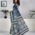 Blue pure cotton screen printed woven casual, work and festival ready to wear saree with blouse