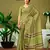 ready to wear green chanderi cotton screen printed casual and work saree with blouse