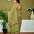 Green chanderi cotton screen printed casual and work ready to wear saree with blouse
