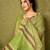 Green chanderi cotton screen printed casual and work ready to wear saree with blouse