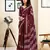 ready to wear maroon pure cotton screen printed saree with blouse