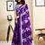 Purple pure cotton screen printed pocket casual, work and festival ready to wear saree with blouse