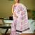 White and pink chanderi cotton screen printed casual and work ready to wear saree with blouse