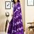 Purple pure cotton screen printed pocket casual, work and festival ready to wear saree with blouse
