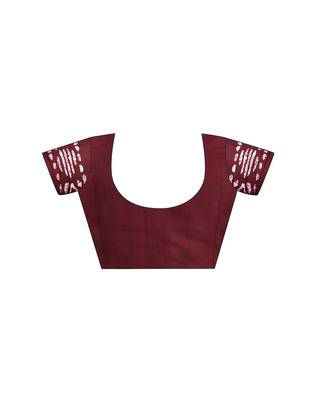ready to wear maroon pure cotton screen printed saree 5