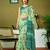 Green chanderi cotton screen printed casual and work ready to wear saree with blouse