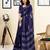 Blue pure cotton screen printed pocket casual, work and festival ready to wear saree with blouse