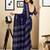 Blue pure cotton screen printed pocket casual, work and festival ready to wear saree with blouse
