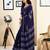 Blue pure cotton screen printed pocket casual, work and festival ready to wear saree with blouse