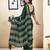 Green pure cotton screen printed pocket casual, work and festival ready to wear saree with blouse