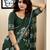 Green pure cotton screen printed pocket casual, work and festival ready to wear saree with blouse