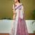 Off-white and mauve linen zari screen printed zari work ceremony and festival ready to wear saree with blouse