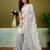 Black and off-white linen zari screen printed casual and work ready to wear saree with blouse