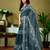 Grey and white linen zari screen printed casual and work ready to wear saree with blouse